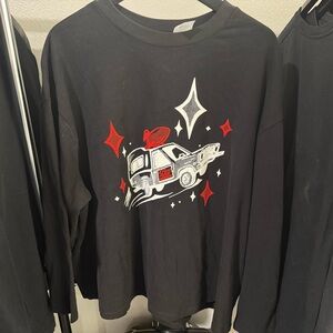 Disney Toy Story Pizza Planet Adult Blaxk 1X Long Sleeve Shirt